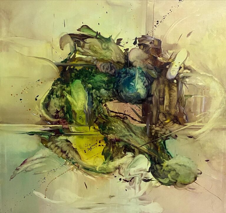 Żółw na głowie świat trzyma-100x100cm-2022